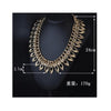 New European Big Brand Golden Leaf Zircon Exaggerated Short Necklace Woman Tempe