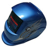 Auto Darkening Welding Mask in Glossy Blue Shade with Amazing Graphic Design