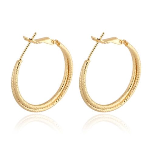 18K Gold Platinum Galvanized Earrings   yellow