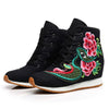 Vintage Beijing Cloth Shoes Embroidered Boots black 35
