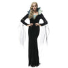 Luxe Noir Vampire Robe Halloween Sorcière Reine Femme Refinement Déguisement
