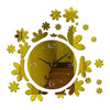 Acrylic DIY Wall Clock Mirror Creative Silent   golden