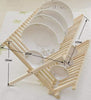 Wooden Foldable Portable Kitchen Drying Rack Bowl Holder Dish Rack