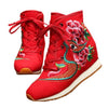 Vintage Beijing Cloth Shoes Embroidered Boots red 35