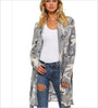 Camouflage Relaxed Long Sleeve Open Cardigan Top Plus Size
