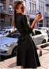 Elegant  Wrap Style Tie Waist Trench Coat Party Slim  Dress