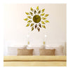 Acrylic Sunflower Mirror Living Room Wall Clock   golden