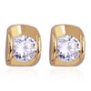 18K Gold Glavanized Austrian Zircon Earrings   white