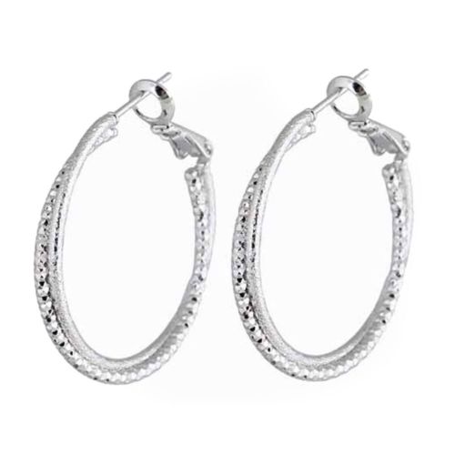 18K Gold Platinum Galvanized Earrings  white