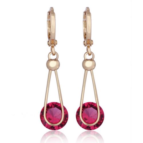 Lifelong Love AAA Zircon Earrings    gold plated red zircon