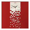 Mirror Wall Clock 3D Decoration Square Mosaic   silver