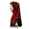 Dignified Muslim Scarf Kerchief Hat Macrame Zircon Thin    wine red