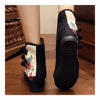 Vintage Beijing Cloth Shoes Embroidered Boots black 35