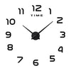 DIY Silent Wall Clock Simple Mirror Sticking   black