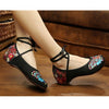 Vintage Chinese Embroidered Floral Shoes Women Ballerina Mary Jane Flat Ballet C
