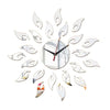 Acrylic Sunflower Mirror Living Room Wall Clock   silver