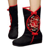Peacock Vintage Beijing Cloth Shoes Embroidered Boots black 35