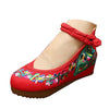 Chinese Embroidered Shoes Women Ballerina  Cotton Elevator shoes embroidered fan
