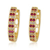 Colorido Circonita Pendientes 18Ct Oro Platino