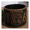 America Vintage 66 Route Car Plate Ashtray Succulent Pot     rust