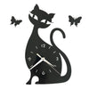 Reloj de Pared Cuarzo Cuarto Estar Creativo Lindo Gato Negro Acrílico