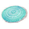 Bohemia Round Tassel Knitted Beach Towel Lantern Towel   blue