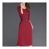 Fashionable Slim Seventh Sleeve Long Dress Belt    S