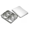 4 Lattice Nonmagnetic Japanese Type Square Seasoning Box Stainless Steel