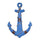 Wood Wall Hanging Decoration Anchor Mediterranean Style   blue