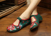 Vintage Chinese Embroidered Floral Shoes Women Ballerina Mary Jane Flat Ballet C