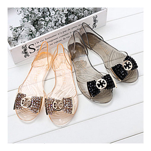 Beads Roman Flat Jelly Shoes Beach Peep-toe Sandals Summer