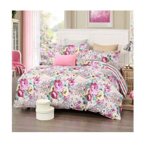 Bed Quilt Duvet Sheet Cover 4PC Set Upscale Cotton 100% 017
