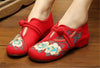 Chinese Embroidered Floral Shoes Women Ballerina Mary Jane Flat Ballet Cotton Lo