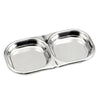 Acero Inoxidable Aderezo Plato Mostaza Plato con 2 Funda Cuadrado
