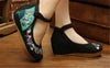 Chinese Embroidered Shoes Women Ballerina  Cotton Elevator shoes embroidered fan