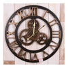Vintage Industriel Loft Bois Embrayage Horloge Mural Doré