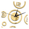 Acrylic Wall Clock Home Decoration Mirror Living Room   golden