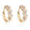 18K Gold Galvanized White Zircon Earrings