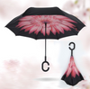 C-Handle Parasol Folding Rain Windproof Umbrella Double Layers Inverted Reverse