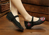 Vintage Chinese Embroidered Floral Shoes Women Ballerina Mary Jane Flat Ballet C