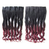 24" 5 clips cards Gradient Ramp Hair Extension Curly waves 60 x 25 cm