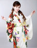 Vintage Retro LuxuriousJapanese Garment Kimono Cosplay Costume Yukata Gown white