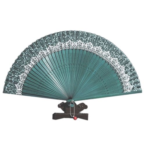 Folding Fan Pure Manual Silk with Box    green
