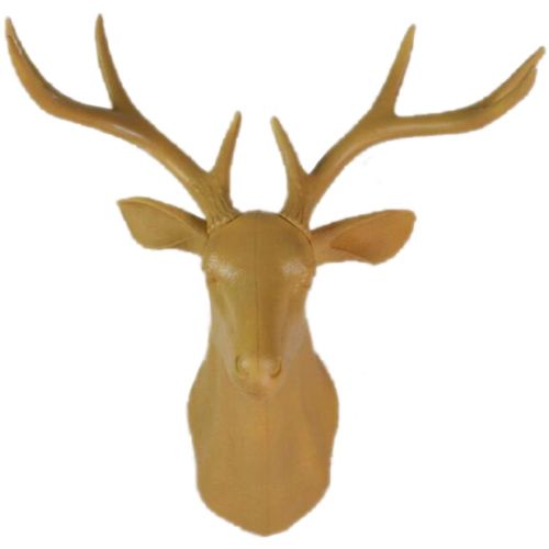 Plastic Deer Head Wall Hanging Decoration yellow