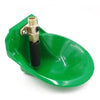 Livestock Pet Small Green Water Bowl for Goat Sheep Dogs Calves Flow Valve