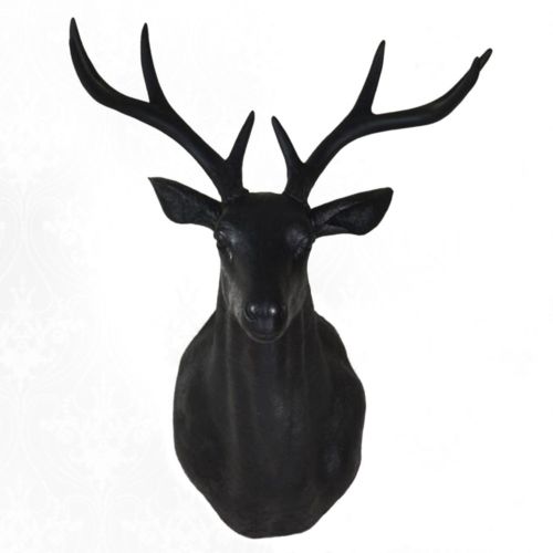 Large Size Plastic Deer Head Wall Hanging Decoration black
