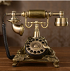 Vintage Antique Retro Rotary Handset Desk Resin Telephone European Style Bronze