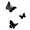 Creative Living Room Butterfly Wall Clock Acrylic Mirror   black