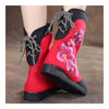 Vintage Beijing Cloth Shoes Embroidered Boots black 35