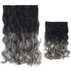 24" 5 clips cards Gradient Ramp Hair Extension Curly waves 60 x 25 cm